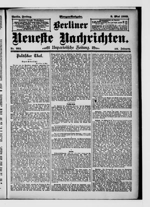 Berliner neueste Nachrichten on May 3, 1889