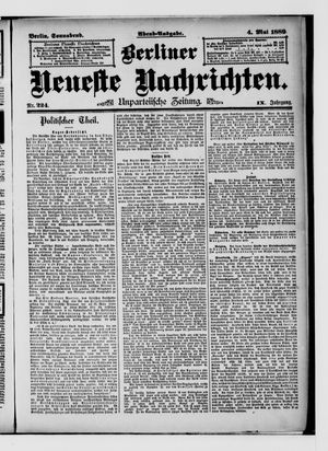 Berliner neueste Nachrichten on May 4, 1889