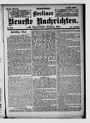Berliner neueste Nachrichten on May 6, 1889