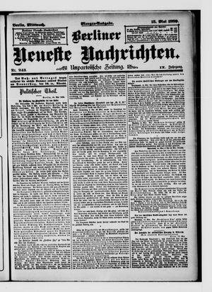 Berliner neueste Nachrichten vom 15.05.1889