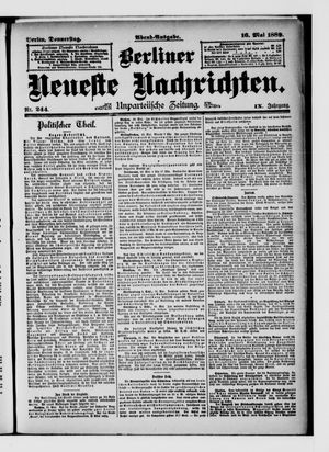 Berliner Neueste Nachrichten on May 16, 1889
