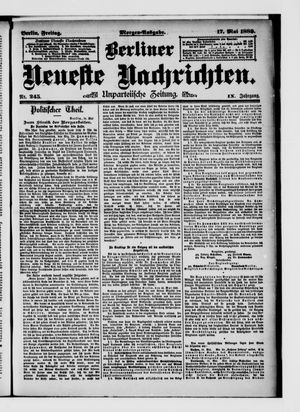 Berliner neueste Nachrichten on May 17, 1889