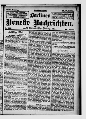 Berliner Neueste Nachrichten on May 19, 1889