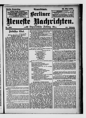 Berliner neueste Nachrichten on May 23, 1889