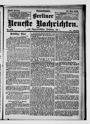 Berliner neueste Nachrichten vom 24.05.1889