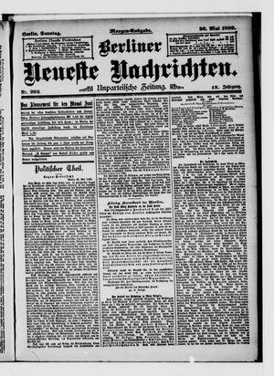 Berliner neueste Nachrichten vom 26.05.1889