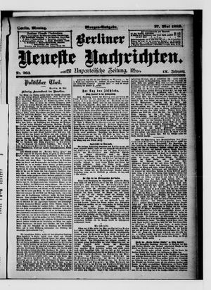Berliner neueste Nachrichten vom 27.05.1889