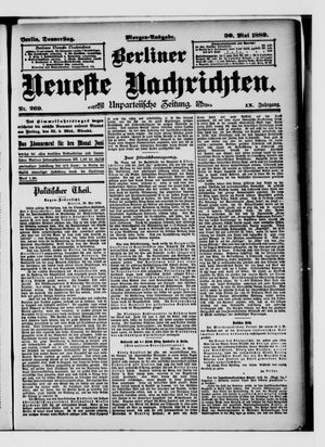 Berliner neueste Nachrichten vom 30.05.1889