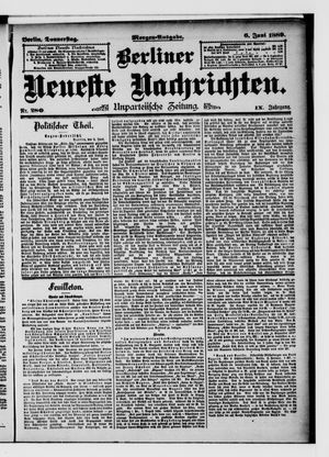 Berliner neueste Nachrichten on Jun 6, 1889