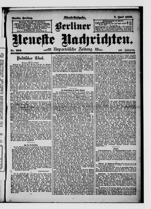 Berliner neueste Nachrichten on Jun 7, 1889