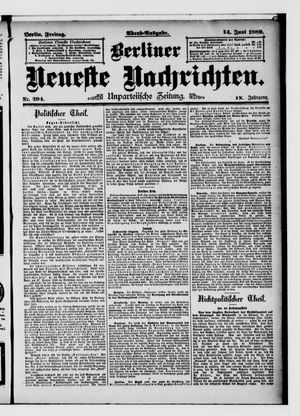 Berliner neueste Nachrichten vom 14.06.1889