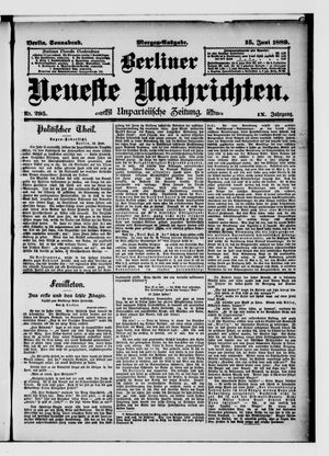 Berliner neueste Nachrichten vom 15.06.1889