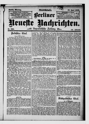 Berliner neueste Nachrichten vom 17.06.1889