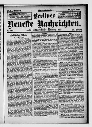 Berliner neueste Nachrichten on Jun 19, 1889