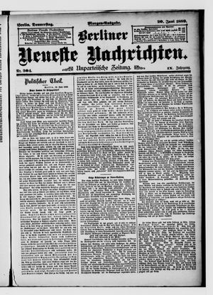 Berliner neueste Nachrichten vom 20.06.1889