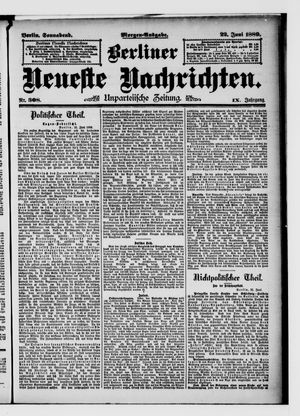 Berliner Neueste Nachrichten vom 22.06.1889