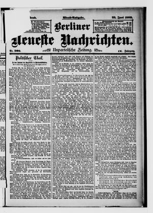 Berliner neueste Nachrichten vom 22.06.1889