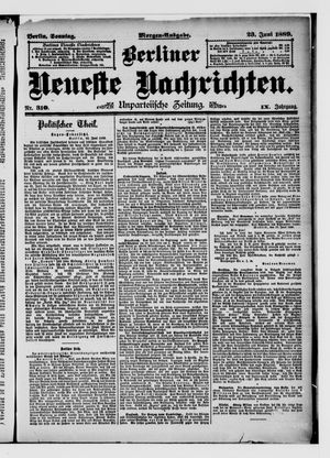 Berliner neueste Nachrichten vom 23.06.1889