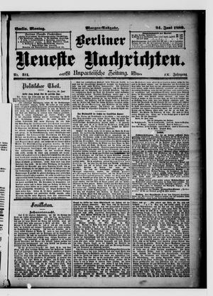 Berliner neueste Nachrichten vom 24.06.1889