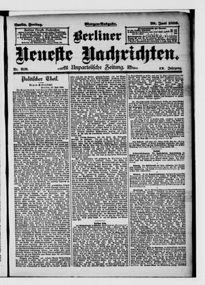 Berliner Neueste Nachrichten on Jun 28, 1889