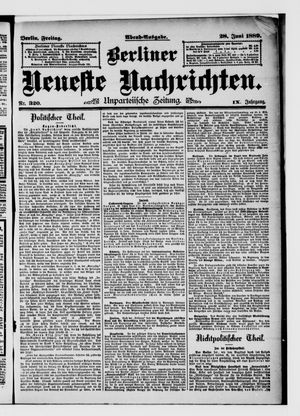 Berliner Neueste Nachrichten vom 28.06.1889