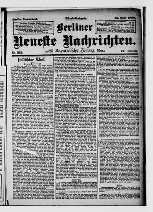 Berliner Neueste Nachrichten on Jun 29, 1889