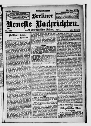 Berliner Neueste Nachrichten vom 30.06.1889