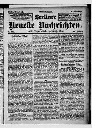 Berliner neueste Nachrichten vom 06.07.1889