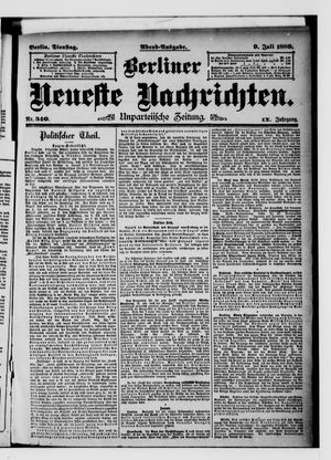 Berliner Neueste Nachrichten vom 09.07.1889