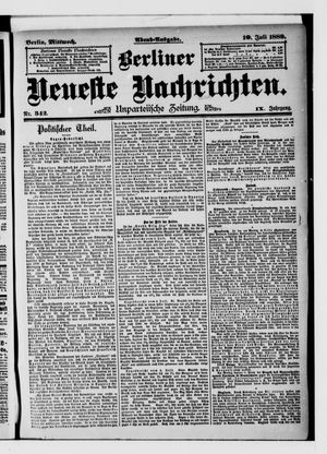 Berliner Neueste Nachrichten vom 10.07.1889