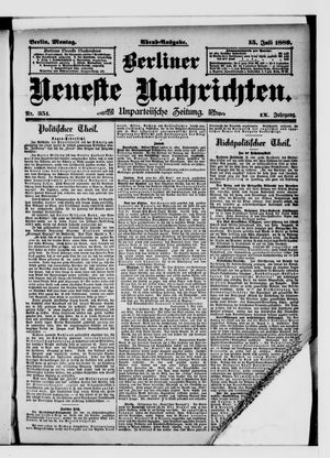 Berliner Neueste Nachrichten vom 15.07.1889