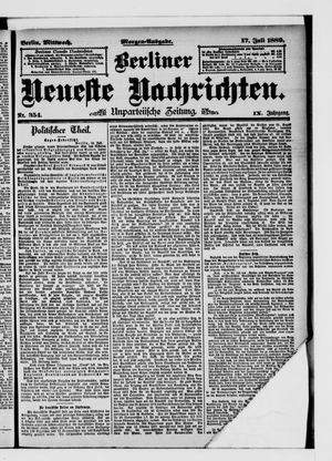 Berliner Neueste Nachrichten vom 17.07.1889