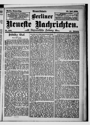 Berliner Neueste Nachrichten vom 18.07.1889