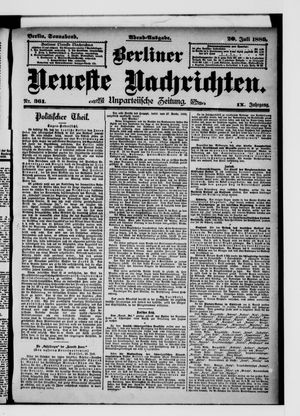 Berliner Neueste Nachrichten on Jul 20, 1889