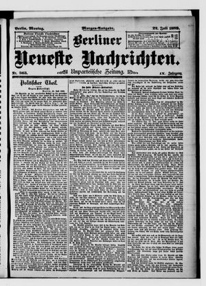 Berliner Neueste Nachrichten vom 22.07.1889