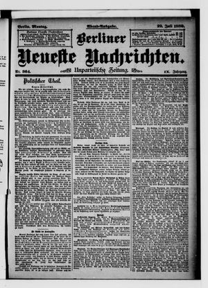 Berliner Neueste Nachrichten vom 22.07.1889