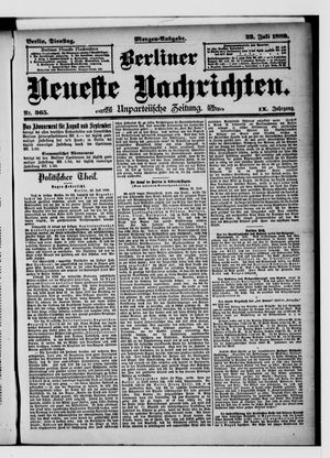 Berliner Neueste Nachrichten on Jul 23, 1889