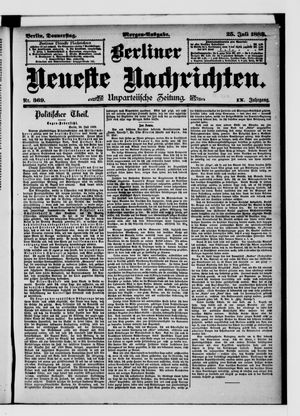 Berliner Neueste Nachrichten on Jul 25, 1889