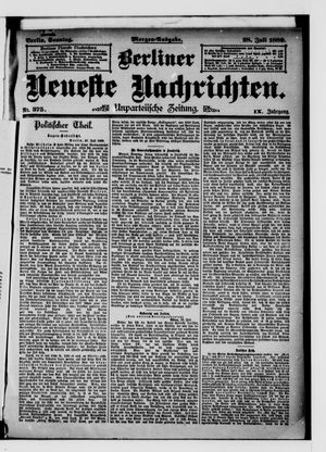 Berliner Neueste Nachrichten vom 28.07.1889