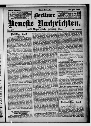 Berliner Neueste Nachrichten on Jul 29, 1889