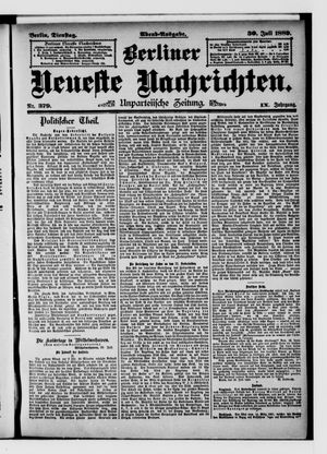 Berliner Neueste Nachrichten on Jul 30, 1889