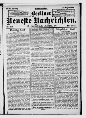 Berliner Neueste Nachrichten vom 02.08.1889
