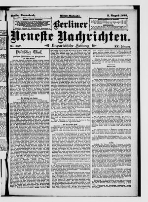 Berliner Neueste Nachrichten vom 03.08.1889