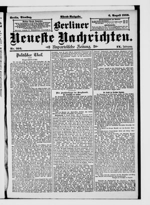 Berliner Neueste Nachrichten vom 06.08.1889