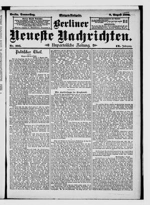 Berliner Neueste Nachrichten vom 08.08.1889