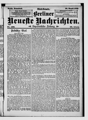Berliner Neueste Nachrichten vom 10.08.1889