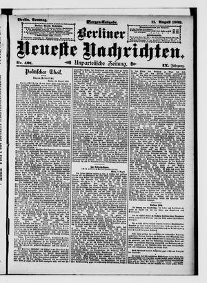 Berliner Neueste Nachrichten on Aug 11, 1889