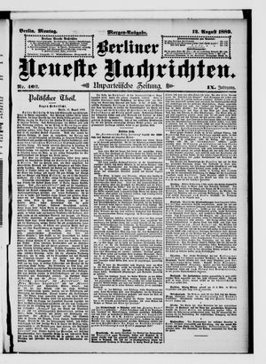 Berliner Neueste Nachrichten on Aug 12, 1889
