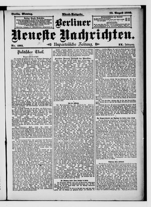 Berliner Neueste Nachrichten vom 12.08.1889