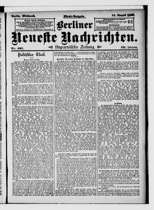 Berliner Neueste Nachrichten vom 14.08.1889